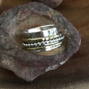 Sterling Sliver and Brass Spinner Ring